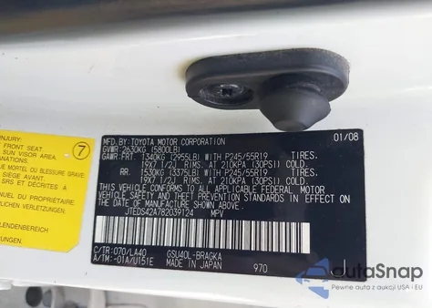 2008 Toyota Highlander Limited из США, поврежденный, VIN JTEDS42A782039124